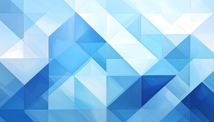 Abstract geometric pattern with triangles, blues, and whites creating a crystalline, cool texture