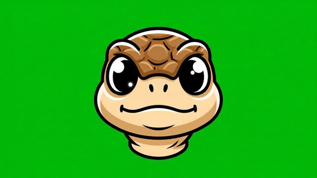Cute turtle head expressions animation sequence
