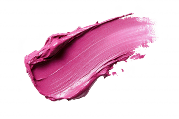 A vibrant. textured stroke of pink paint on a clean white background. the fluidity and richness of color. ideal for artistic projects or design backgrounds