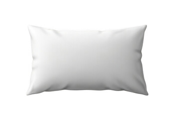 A soft white rectangular pillow isolated on transparent background