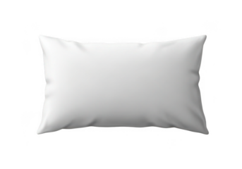 A soft white rectangular pillow isolated on transparent background