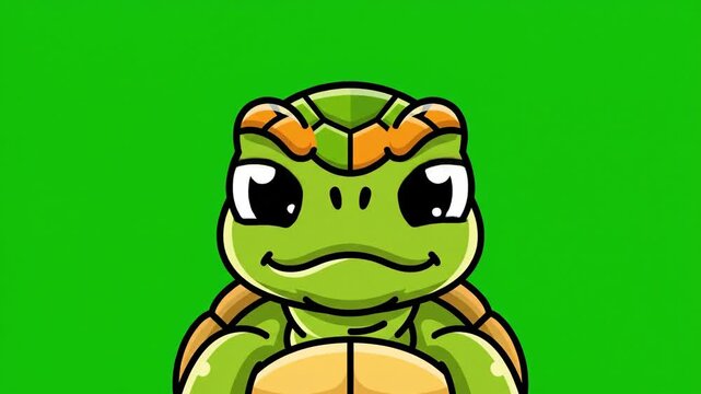 Cute cartoon turtle blinking and smiling