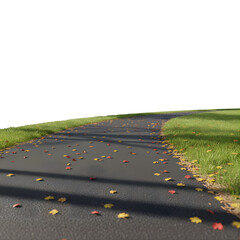 Footpaths walkways park sidewalks with various paving designs, pedestrian pathways in urban and natural settings, walking routes isolated on transparent background PNG