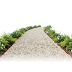 Footpaths walkways park sidewalks with various paving designs, pedestrian pathways in urban and natural settings, walking routes isolated on transparent background PNG