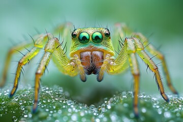 Macro Studio Photograph of Chrysso scintillans Spider &ndash; Focus-Stacked High Detail on Black Background
