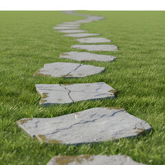 Footpaths walkways park sidewalks with various paving designs, pedestrian pathways in urban and natural settings, walking routes isolated on transparent background PNG