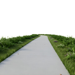 Footpaths walkways park sidewalks with various paving designs, pedestrian pathways in urban and natural settings, walking routes isolated on transparent background PNG