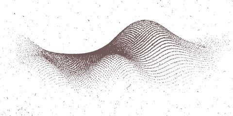 Abstract background vector illustration with flowing blue wave lines pattern and black and white gradient texture