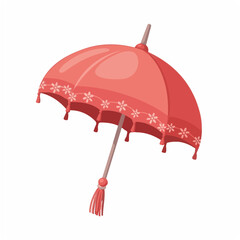 Red parasol with tassel © VectorsId777