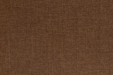 Dark brown linen fabric cloth texture background, seamless pattern of natural textile.