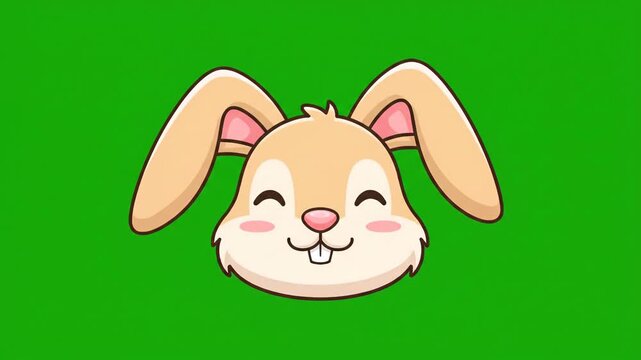 Cute bunny face animation looping cartoon character