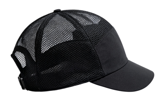 Minimalist Black Mesh Trucker Cap with Breathable Design