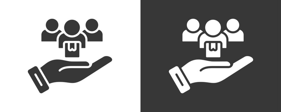 Loyal Customer Icon Set Vector Collection Isolated In Black And White