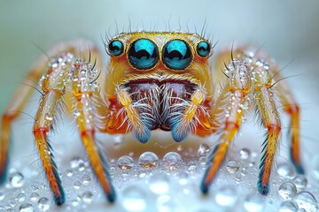 Macro Photograph of a Spider in High Detail
