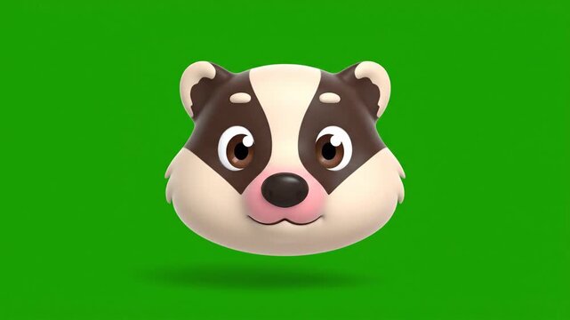 Cute cartoon badger with various expressions