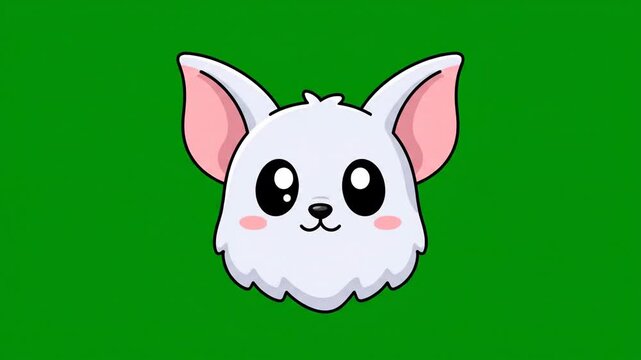 Cute cartoon rat face animation looping