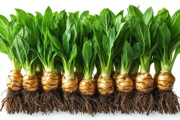 Fresh Turmeric Roots on White Background

