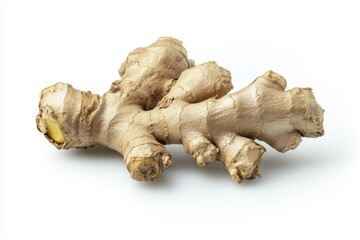 Fresh Ginger Root on White Background
