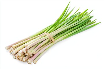 Fresh Lemongrass on White Background