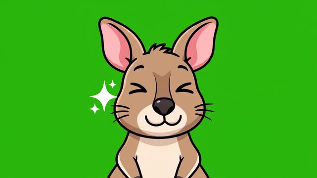 Cute kangaroo showing various happy expressions