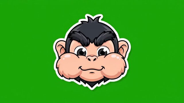 Cartoon monkey expressing different emotions animation