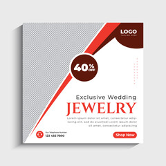 Luxurious Jewelry Sale Social Media post banner template