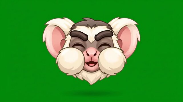 Cute monkey showing various facial expressions