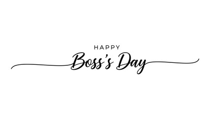 Elegant calligraphy design with the words "Happy Boss's Day" for celebration.