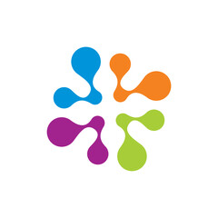 Colorful abstract molecular splash logo