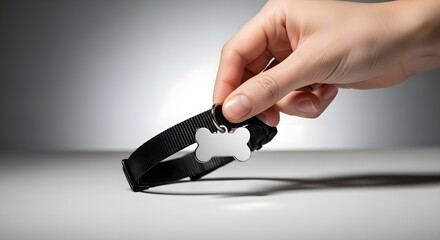 Dog Collar with Blank Tag Ready for Customization