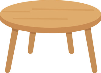 Illustration of a Round Wooden Table
