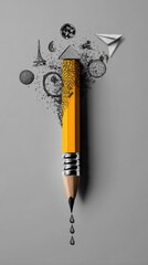 Creative Pencil Art with Doodle Illustrations Depicting Travel and Adventure Concepts