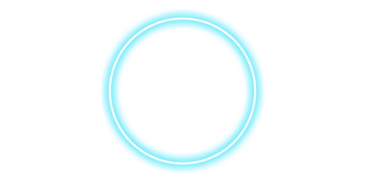 Shine blue neon circle frame for design