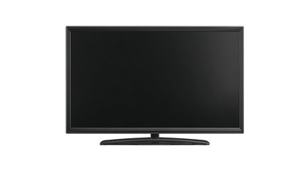 Modern black television isolated on transparent background for home entertainment