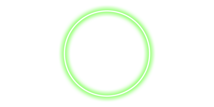 Shine green neon circle frame for design