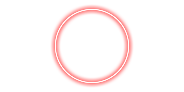 Shine red neon circle frame for design
