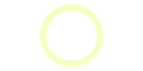 Shine yellow neon circle frame for design