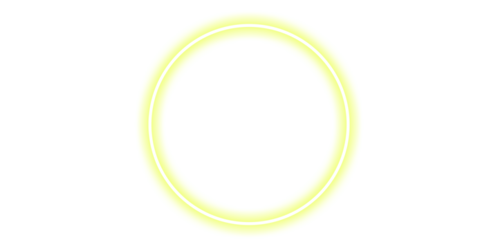 Shine yellow neon circle frame for design