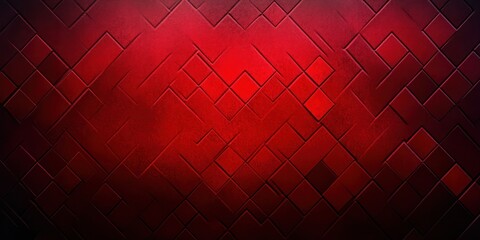 red embossed geometric pattern of overlapping diamond and square tiles with textured gradient and dramatic shadows, creating an intense moody atmosphere
