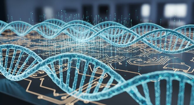 Stunning DNA strands symbolize cutting-edge science and technology trends