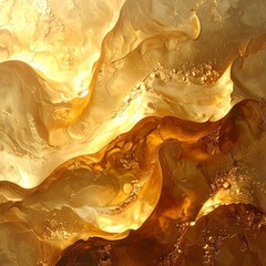 Abstract golden swirls with texture, creating a warm and luxurious visual flow