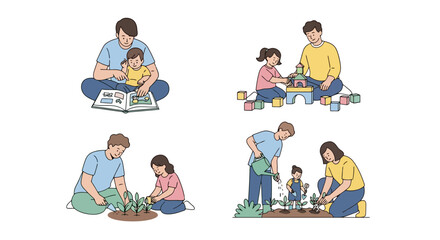 Father Daughter Bonding Learning Playing and Gardening Together