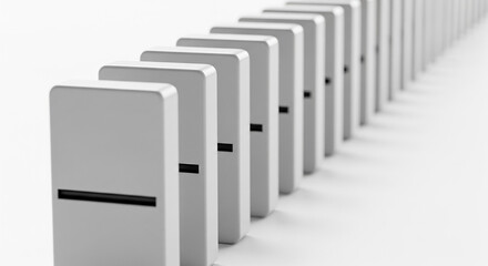 Long Row of Standing Domino Tiles