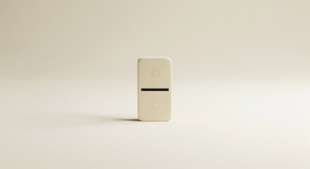 Single Minimal Domino Piece on Neutral Background