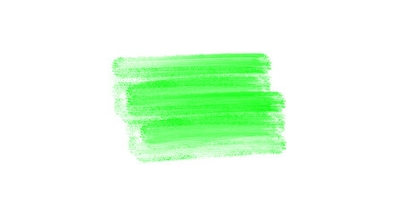 Bright Neon Green Highlighter Paint Brush Strokes Isolated Design Element