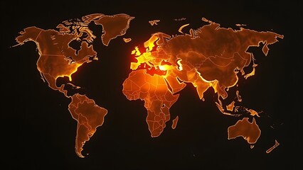 Fragmented world map with glowing US piece, highlighting health disparities.