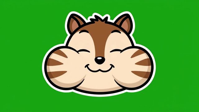 Cute chipmunk character animation smiling happily