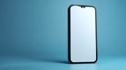 Minimalist Smartphone Mockup on Blue Background for Design Purposes