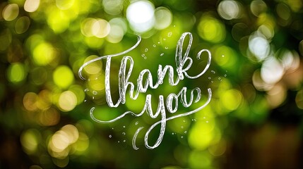 Elegant Thank You Message on a Blurred Natural Background