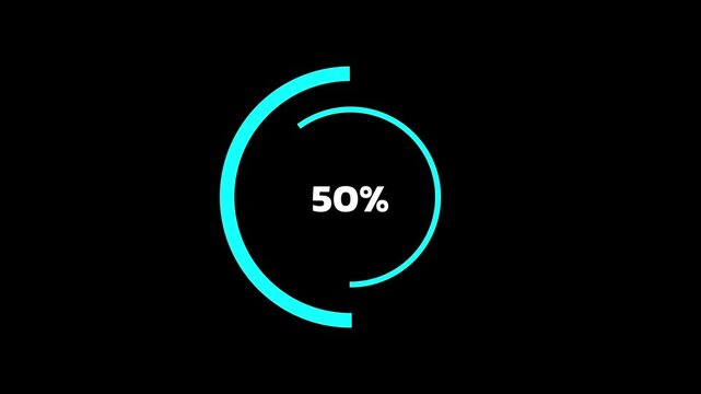 4K circular loading progress animation with smooth rotating motion on transparent background, ideal for UI and buffering screen